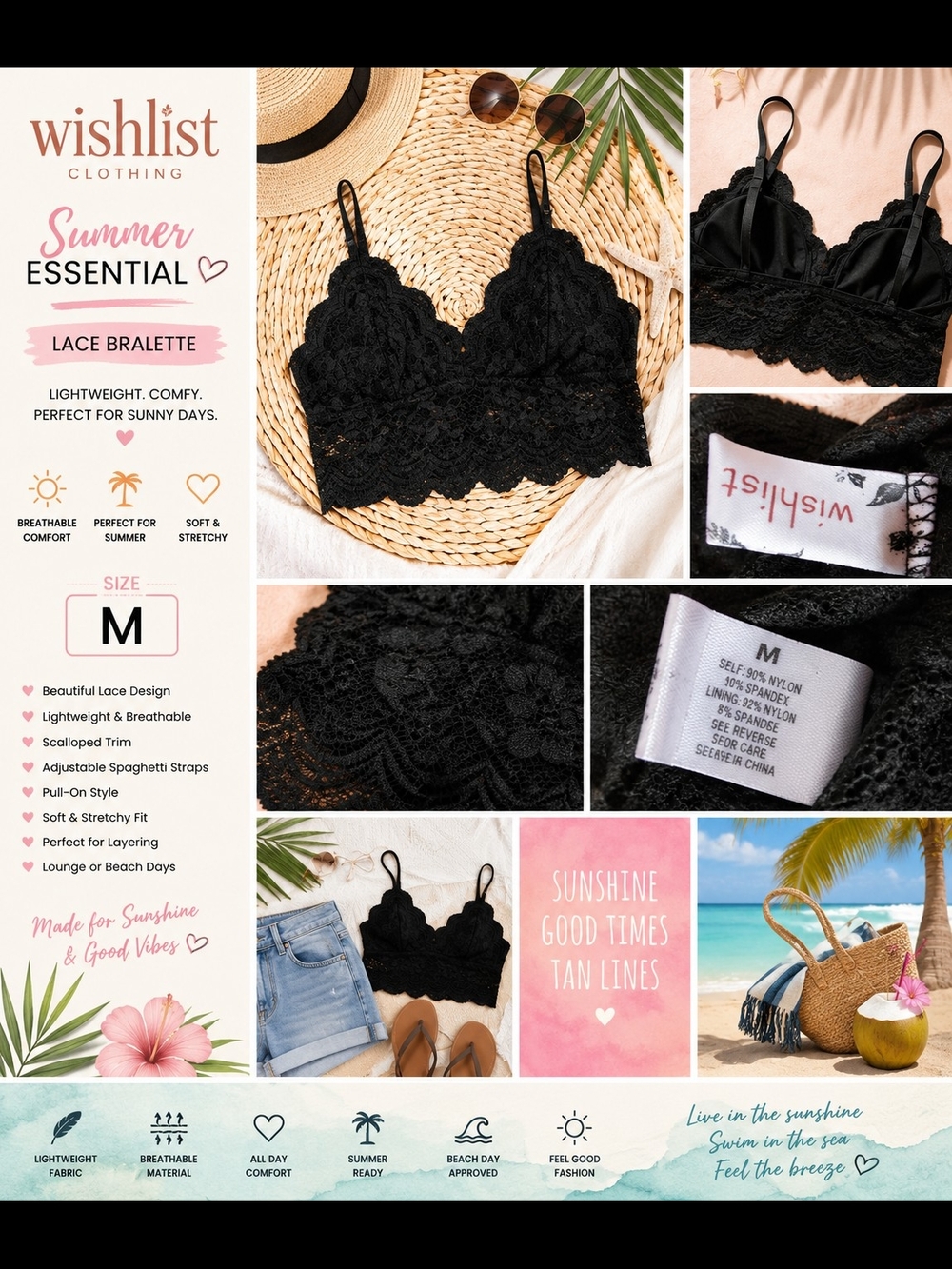 Wishlist Black Lace Bralette
